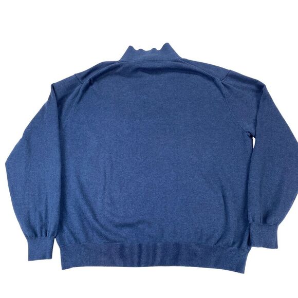 Tasso Elba Light Sweater Men Large Navy Knitted Cotton Long Raglan Sleeve - Picture 2 of 12